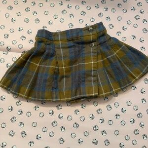 Bonpoint Plaid Pleated 100% Wool Skirt